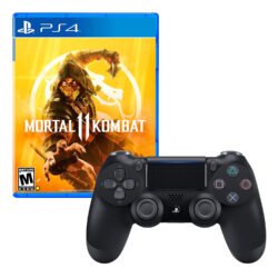 Mando Playstation 4 Dualshock Negro + Mortal Kombat 11