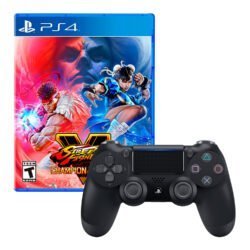 Mando Playstation 4 Dualshock Negro + Street Fighter V Champions