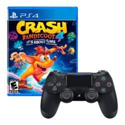 Mando Playstation 4 Dualshock Negro + Crash Bandicoot 4 It'S About Time