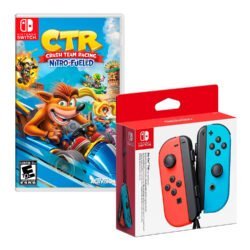 Joy Con Neon Azul Y Rojo + Crash Team Racing Nintendo Switch