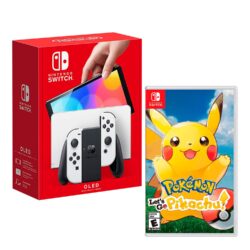 Consola Nintendo Switch Modelo Oled Blanco + Pokemon lest Go Pikachu