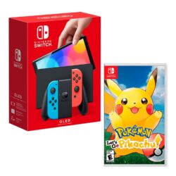 Consola Nintendo Switch Modelo Oled Neon + Pokemon lest Go Pikachu