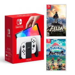 Consola Nintendo Switch Modelo Oled Blanco + Zelda Breath of the wild + Pokémon Legends Arceus