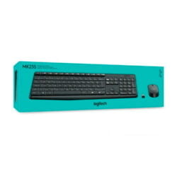 Teclado Logitech + Mouse Mk 235 Wireless Usb Black