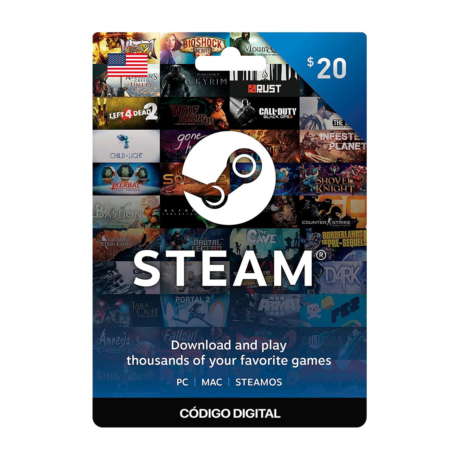 Codigo Steam Wallet Gift Card 20 Soles Perú (Digital)