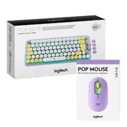 Teclado Mecanico + Mouse Logitech Pop Keys Lila Verde