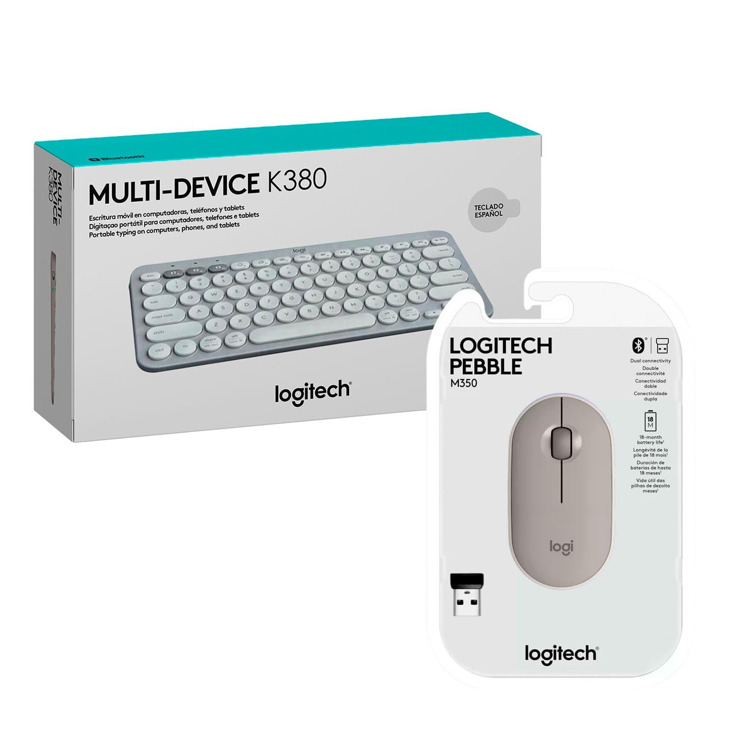 Teclado Logitech K380 Milk Multi dispositivo - Bluetooth
