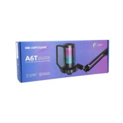 Micrófono Fifine Ampligame A6T Usb Rgb (Soporte De Brazo) Black