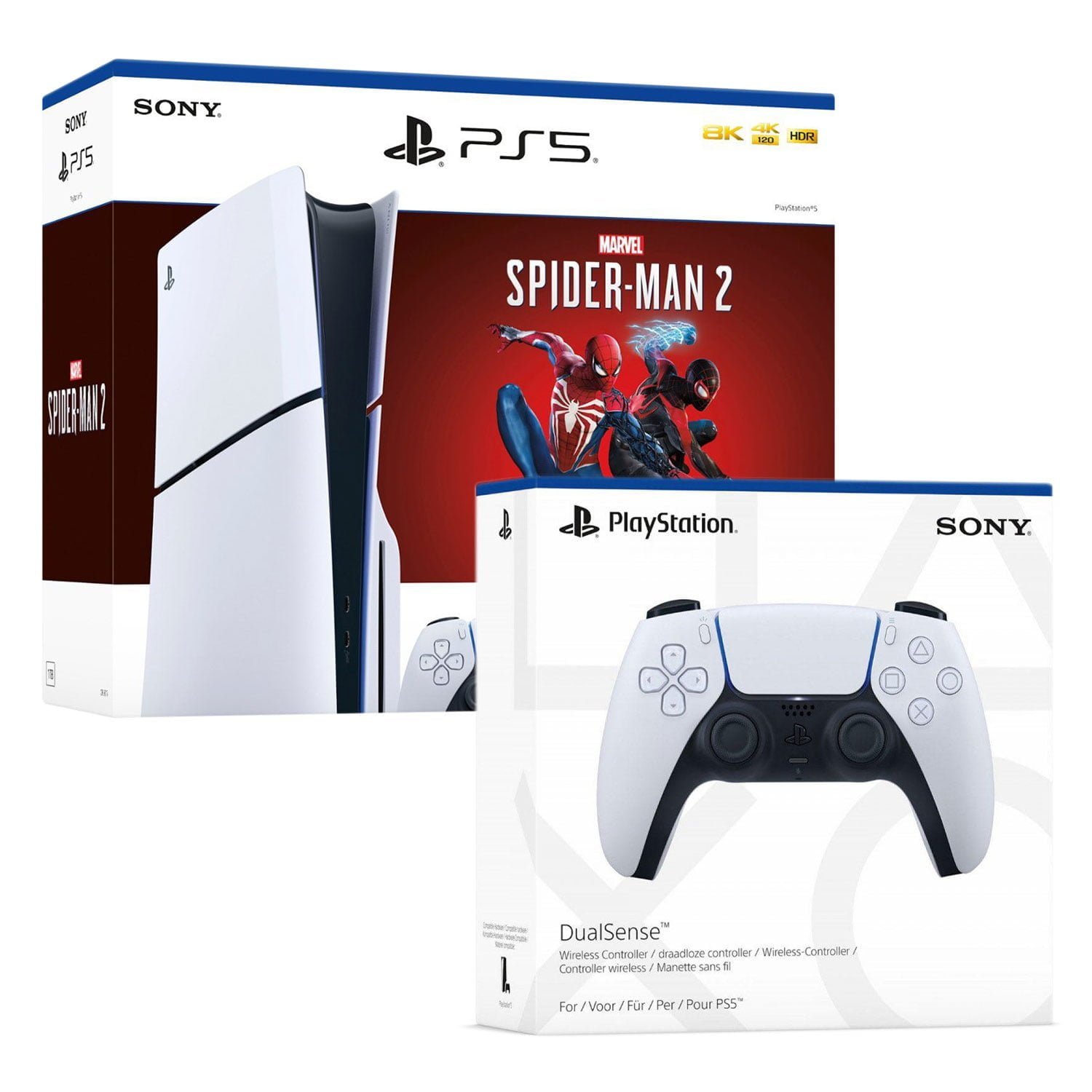 Consola Ps5 Slim Bundle Spiderman 2 + Mando Ps5 Blanco - Game Center SAC