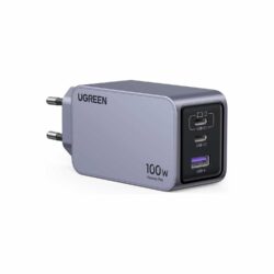 Cargador Ugreen 100w 2USB-C 1USB Gan +cable C Para Mac Color Gris X757 25873