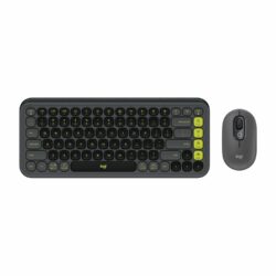 Teclado Logitech + Mouse Pop Icon Bluetooth/Wireless Sp Copilot Graphite