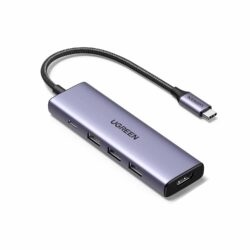 Adaptador Hub Ugreen 5-en-1 de USB-C a HDMI/USB-A/PD 100w Black (15597)