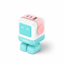 Cargador Ugreen Robot 65 Watts Tipo C Pantalla Led Carga Rapida Pink Blue 35856