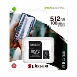Memoria microSDXC Kingston Canvas Select Plus SDCS2 512 GB 100 MB/s A1 Clase 10 UHS-I