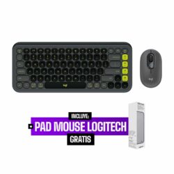 Teclado Logitech + Mouse Pop Icon Bluetooth/Wireless Sp Copilot Graphite