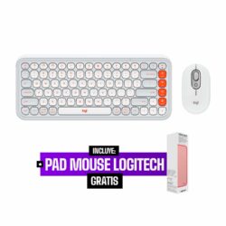 Teclado Logitech + Mouse Pop Icon Bluetooth/Wireless Sp Copilot White