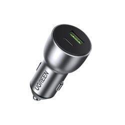 Cargador Ugreen Para Auto Carga Rapida 52.5W USB-C + USB-A QC Negro CD213-60980