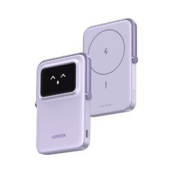 Power Bank Ugreen Inalambrico Magnetico Robot 5000mAh 20W Morado 35606